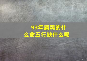 93年属鸡的什么命五行缺什么呢