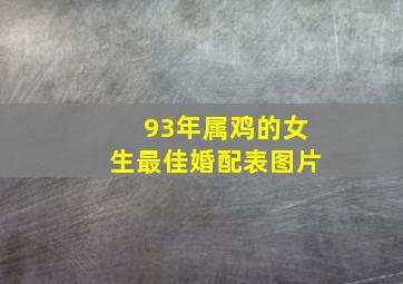 93年属鸡的女生最佳婚配表图片