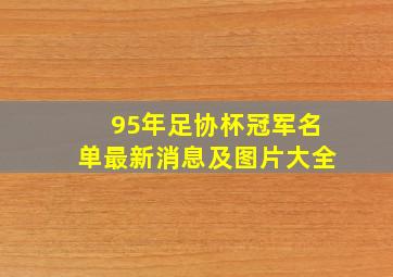 95年足协杯冠军名单最新消息及图片大全