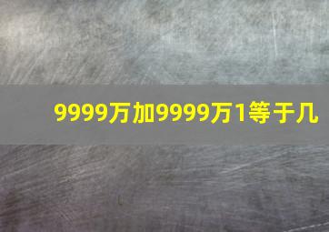 9999万加9999万1等于几