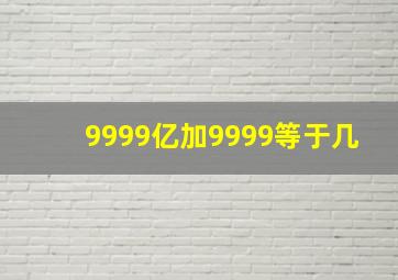 9999亿加9999等于几