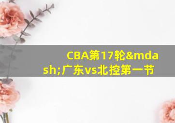 CBA第17轮—广东vs北控第一节