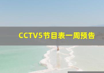 CCTV5节目表一周预告