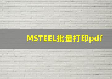 MSTEEL批量打印pdf