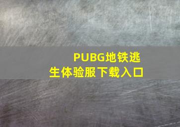 PUBG地铁逃生体验服下载入口