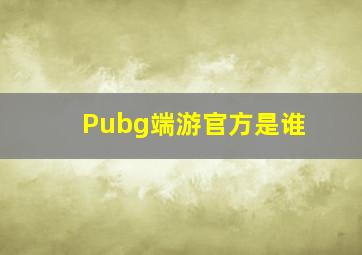 Pubg端游官方是谁