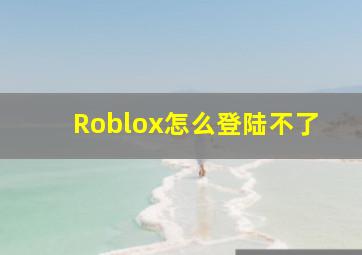 Roblox怎么登陆不了