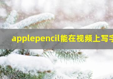 applepencil能在视频上写字