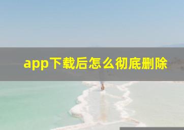 app下载后怎么彻底删除