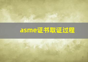 asme证书取证过程