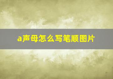 a声母怎么写笔顺图片