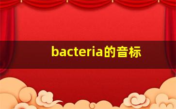 bacteria的音标