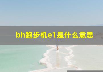 bh跑步机e1是什么意思