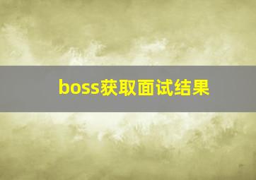 boss获取面试结果