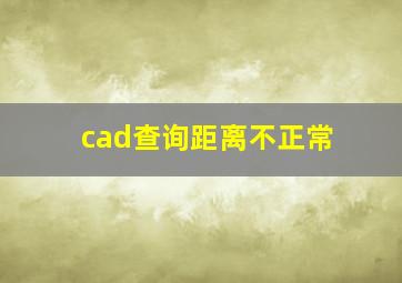 cad查询距离不正常