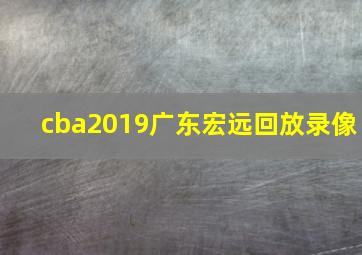 cba2019广东宏远回放录像