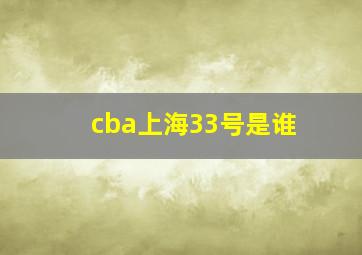 cba上海33号是谁