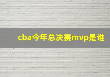 cba今年总决赛mvp是谁