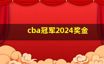 cba冠军2024奖金