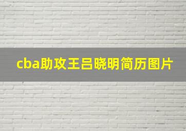 cba助攻王吕晓明简历图片