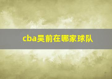 cba吴前在哪家球队