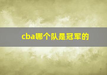 cba哪个队是冠军的