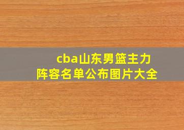 cba山东男篮主力阵容名单公布图片大全