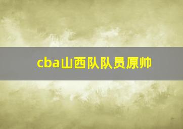 cba山西队队员原帅