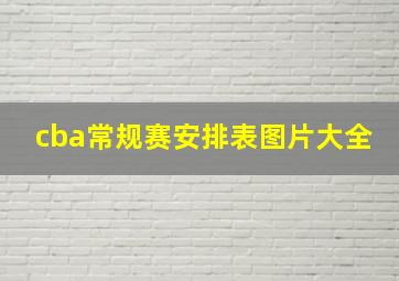 cba常规赛安排表图片大全