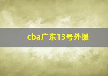 cba广东13号外援