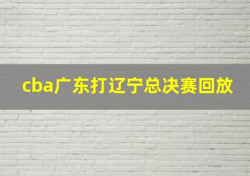 cba广东打辽宁总决赛回放