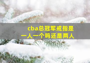 cba总冠军戒指是一人一个吗还是两人