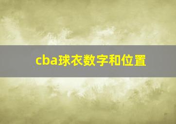 cba球衣数字和位置