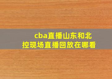 cba直播山东和北控现场直播回放在哪看