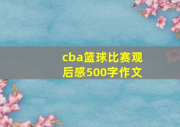 cba篮球比赛观后感500字作文