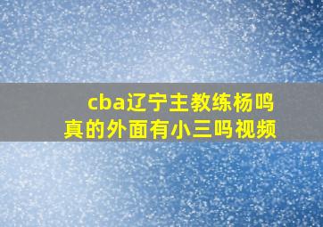 cba辽宁主教练杨鸣真的外面有小三吗视频