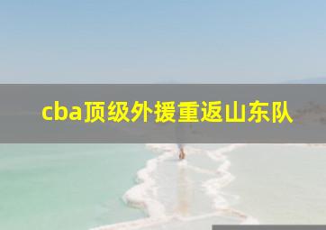 cba顶级外援重返山东队