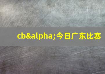 cbα今日广东比赛