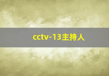 cctv-13主持人