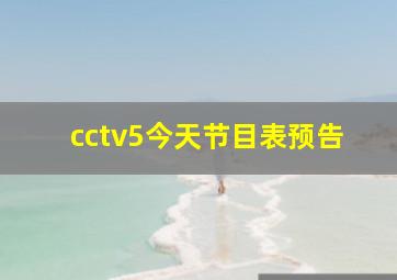 cctv5今天节目表预告