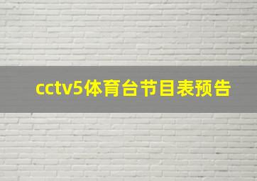 cctv5体育台节目表预告