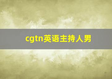 cgtn英语主持人男