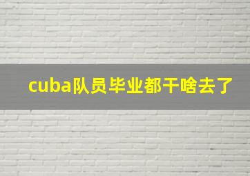 cuba队员毕业都干啥去了