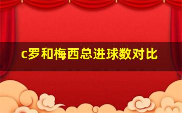 c罗和梅西总进球数对比