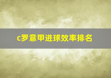 c罗意甲进球效率排名