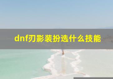 dnf刃影装扮选什么技能