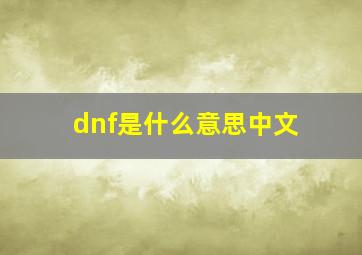 dnf是什么意思中文