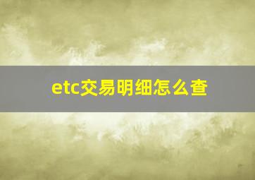 etc交易明细怎么查