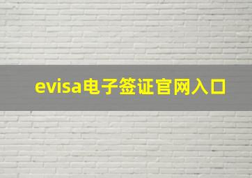 evisa电子签证官网入口