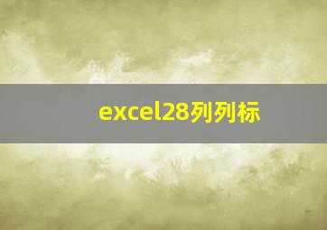 excel28列列标